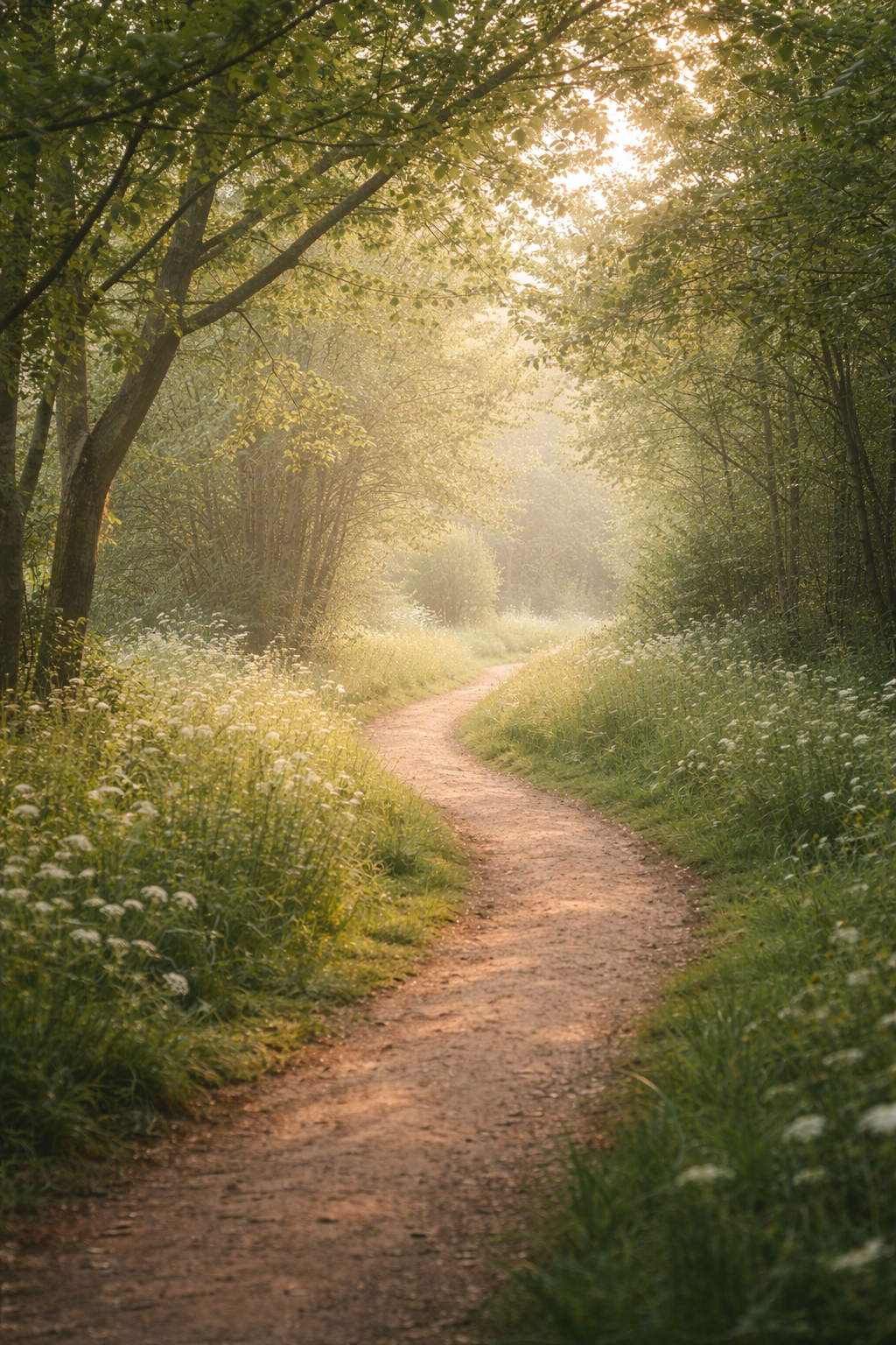 A calm woodland path symbolising personal growth, reflection, and the therapeutic journey.