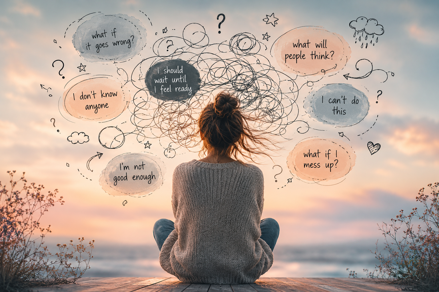 Thinking, anxiety thoughts