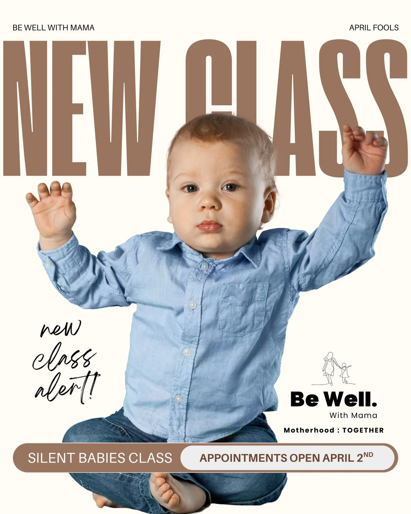 🚨 NEW CLASS ALERT 🚨

Introducing our Silent Babies Class 🤫👶

In this exclusive 45-minute workshop, your little one will master whispering, respect nap schedules, and (finally) sleep through the night. 

Advanced nap negotiation included 😌

Spots