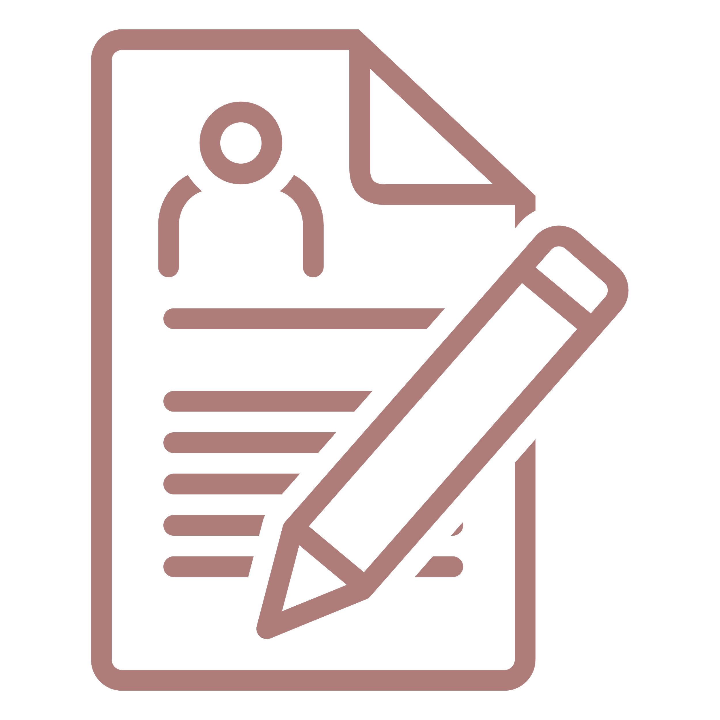 paper with person outline writing and pen icon