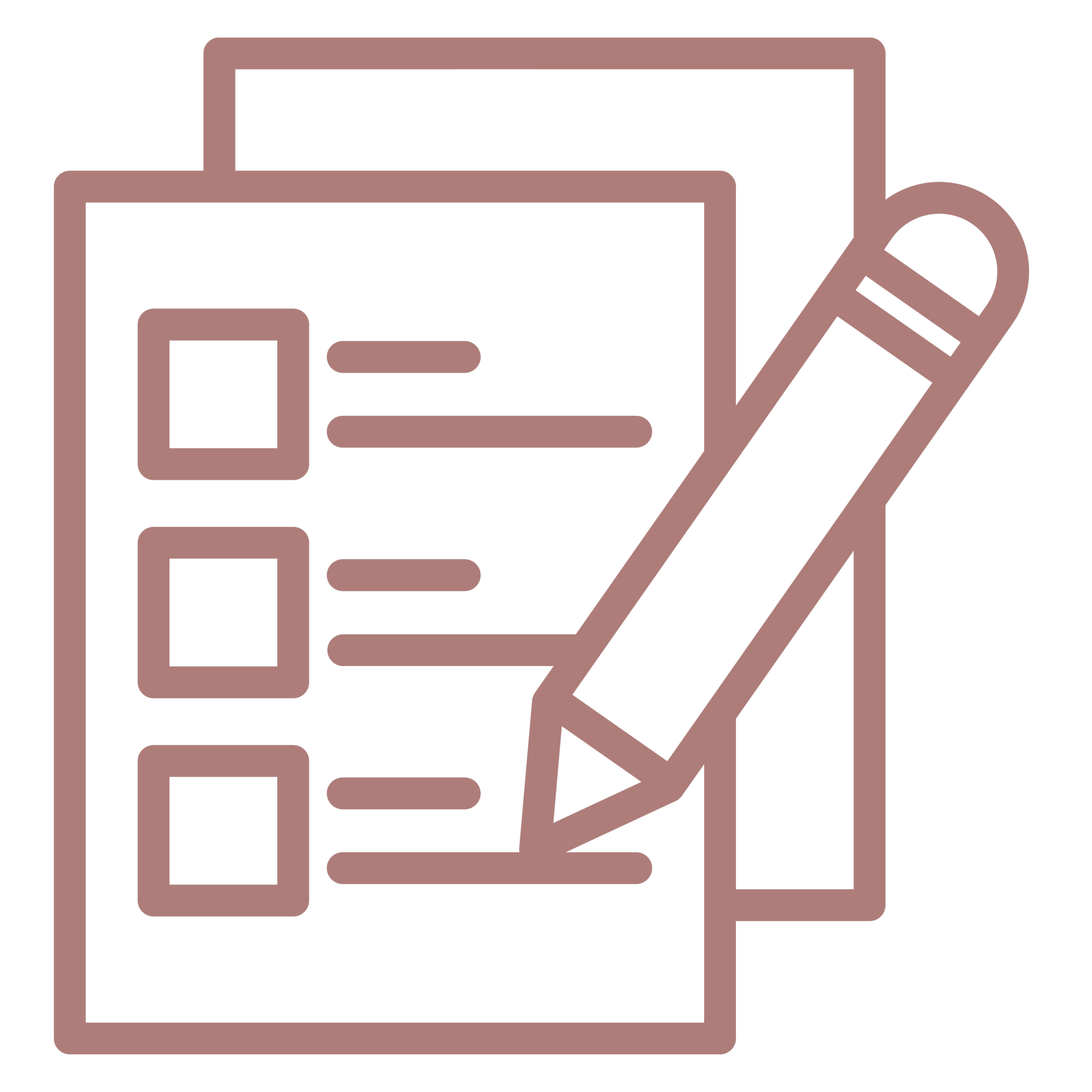 Paper document with pencil and empty checkboxes icon