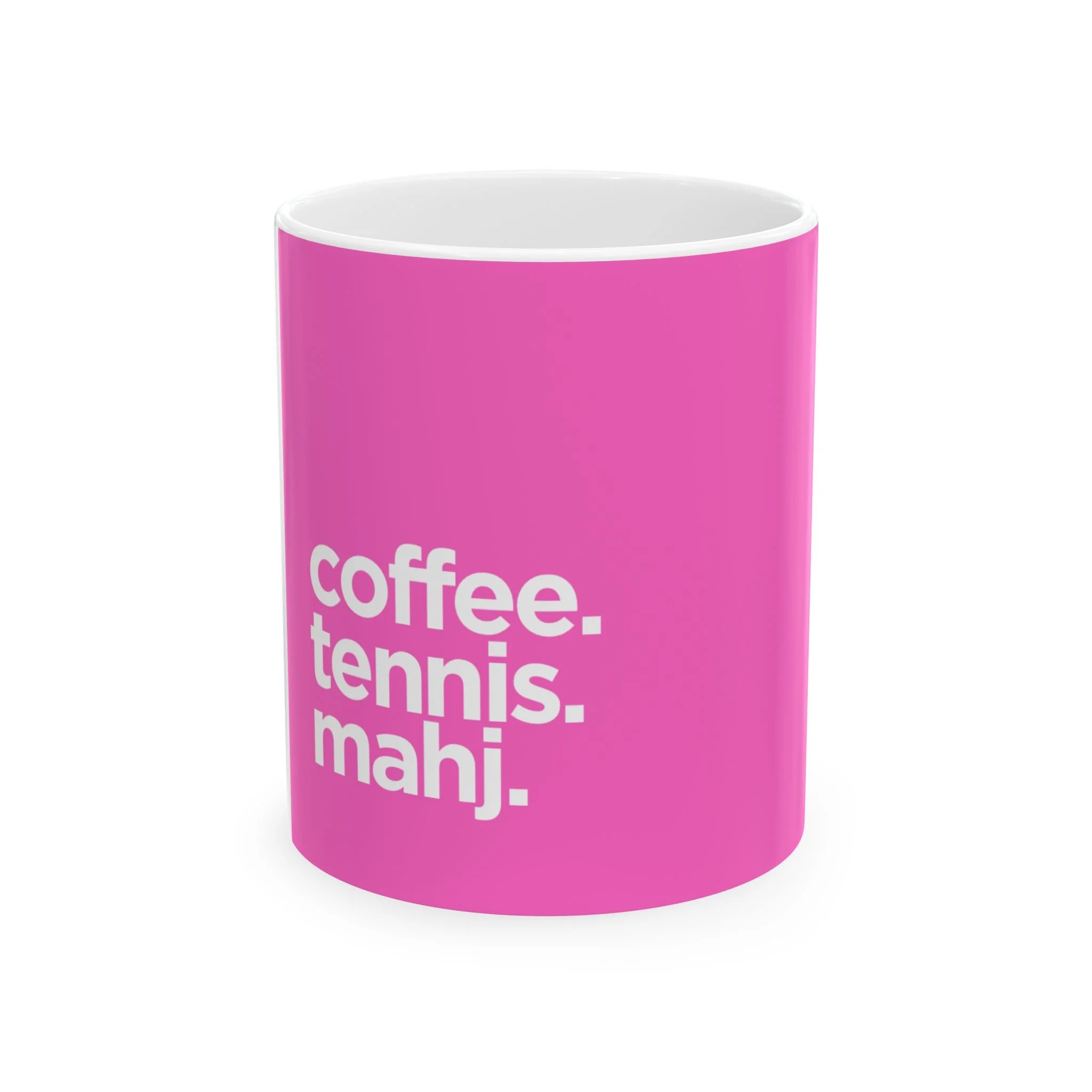 Coffee, Tennis, Mahj Mug - Pink