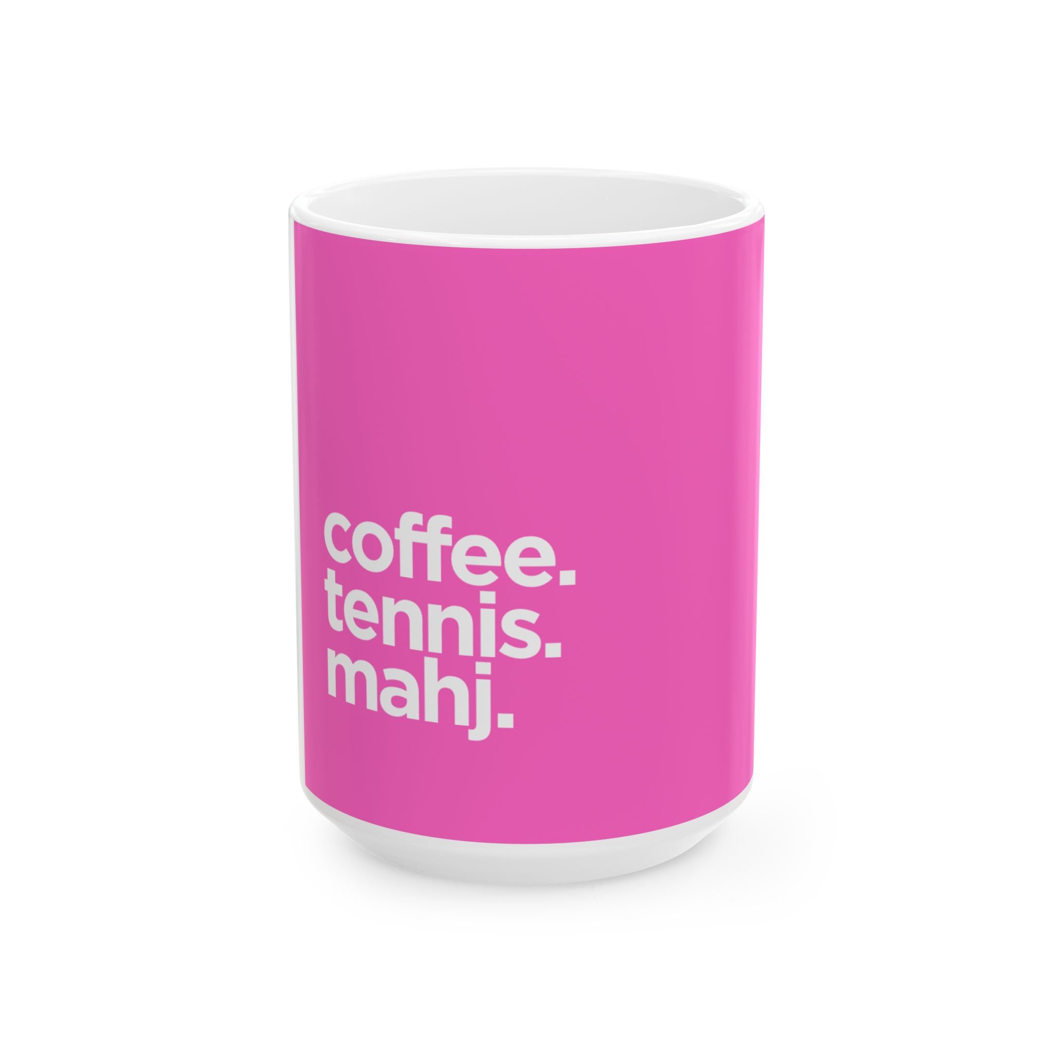 Coffee, Tennis, Mahj Mug - Pink