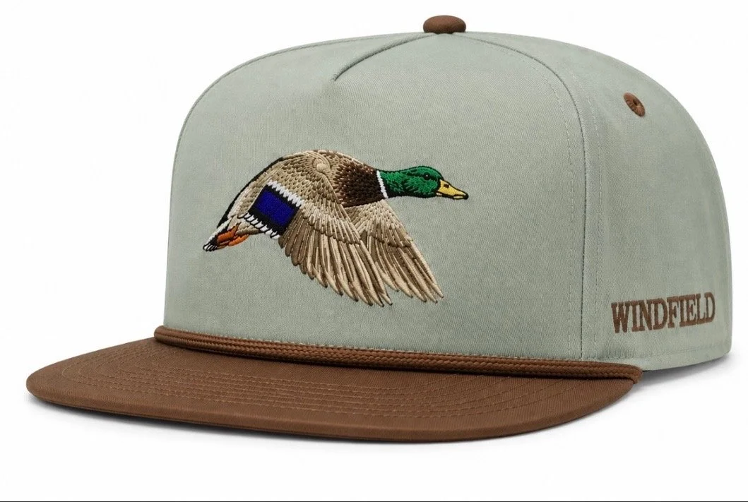 FLYING MALLARD TRUCKER HAT - SAGE / BROWN