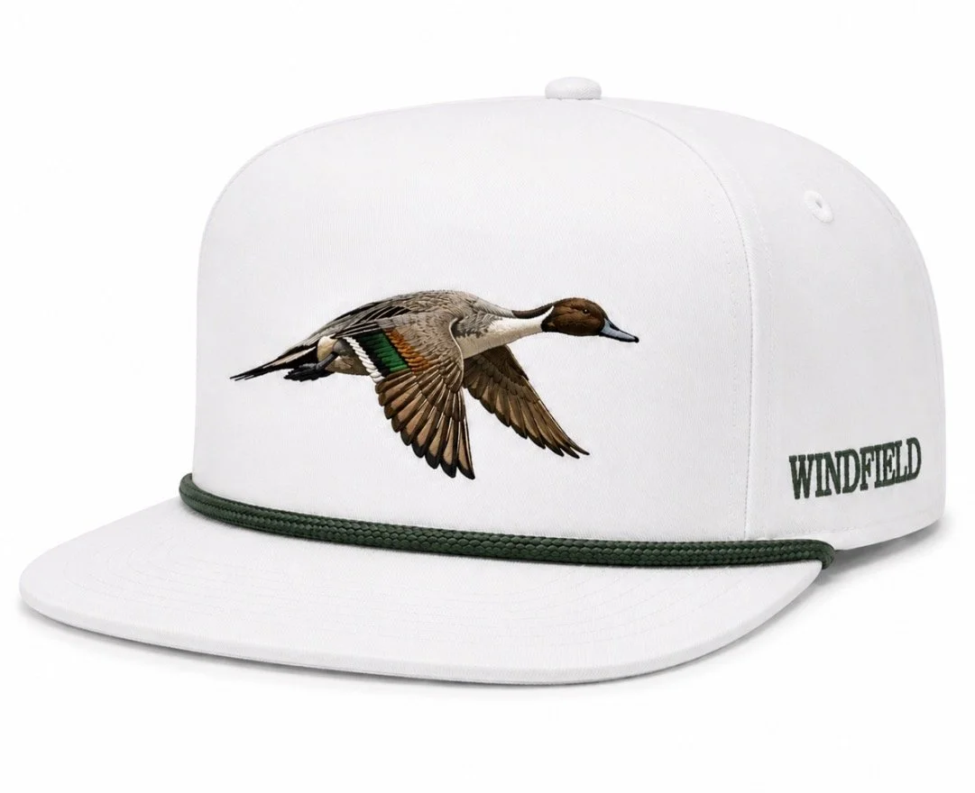 FLYING PINTAIL TRUCKER HAT - WHITE / BRUSH GREEN