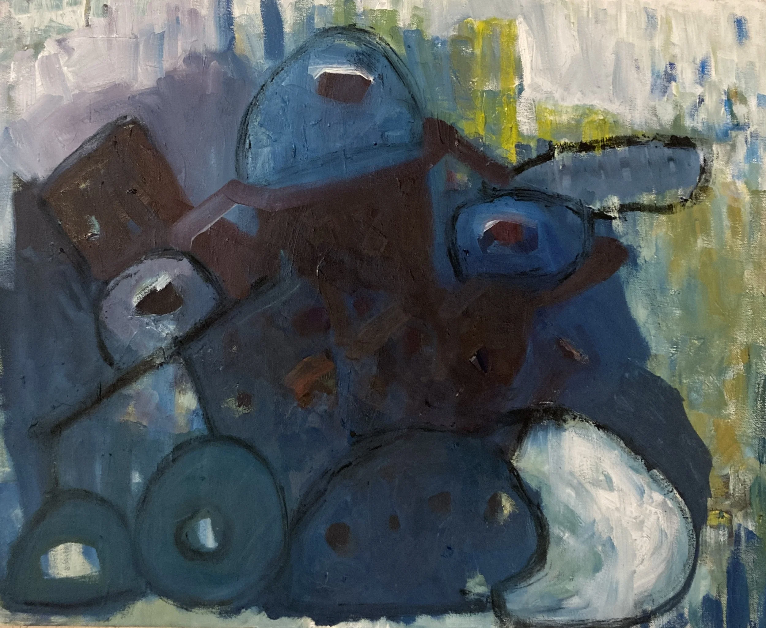 Tank, for V and Philip Guston,
2025, Oil on canvas,
24 x 36