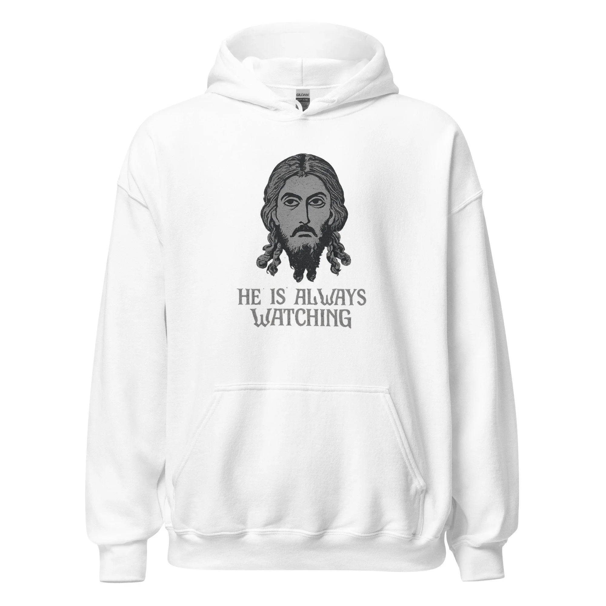 Jesus He is Always Watching Hoodie White