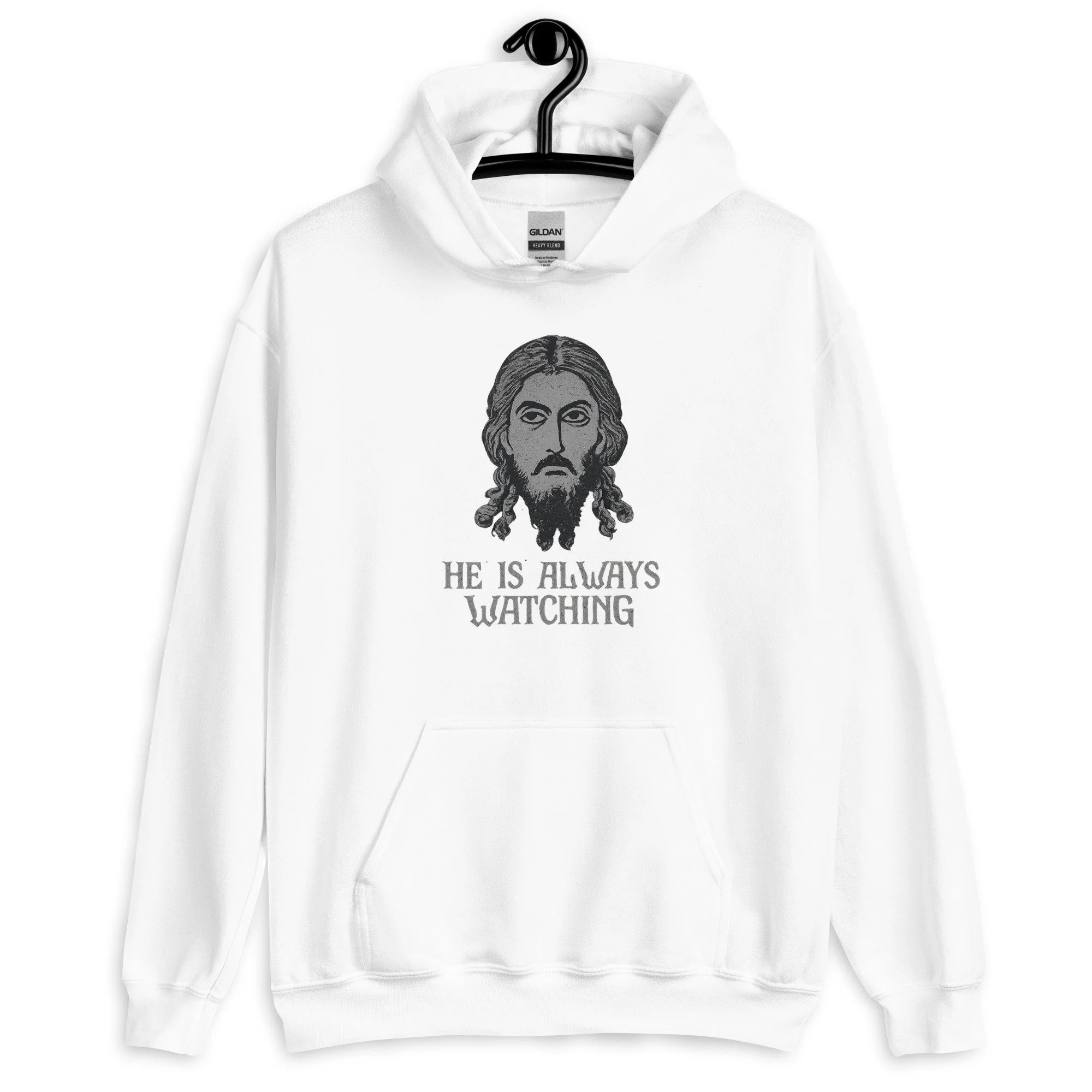 Jesus He is Always Watching Hoodie White