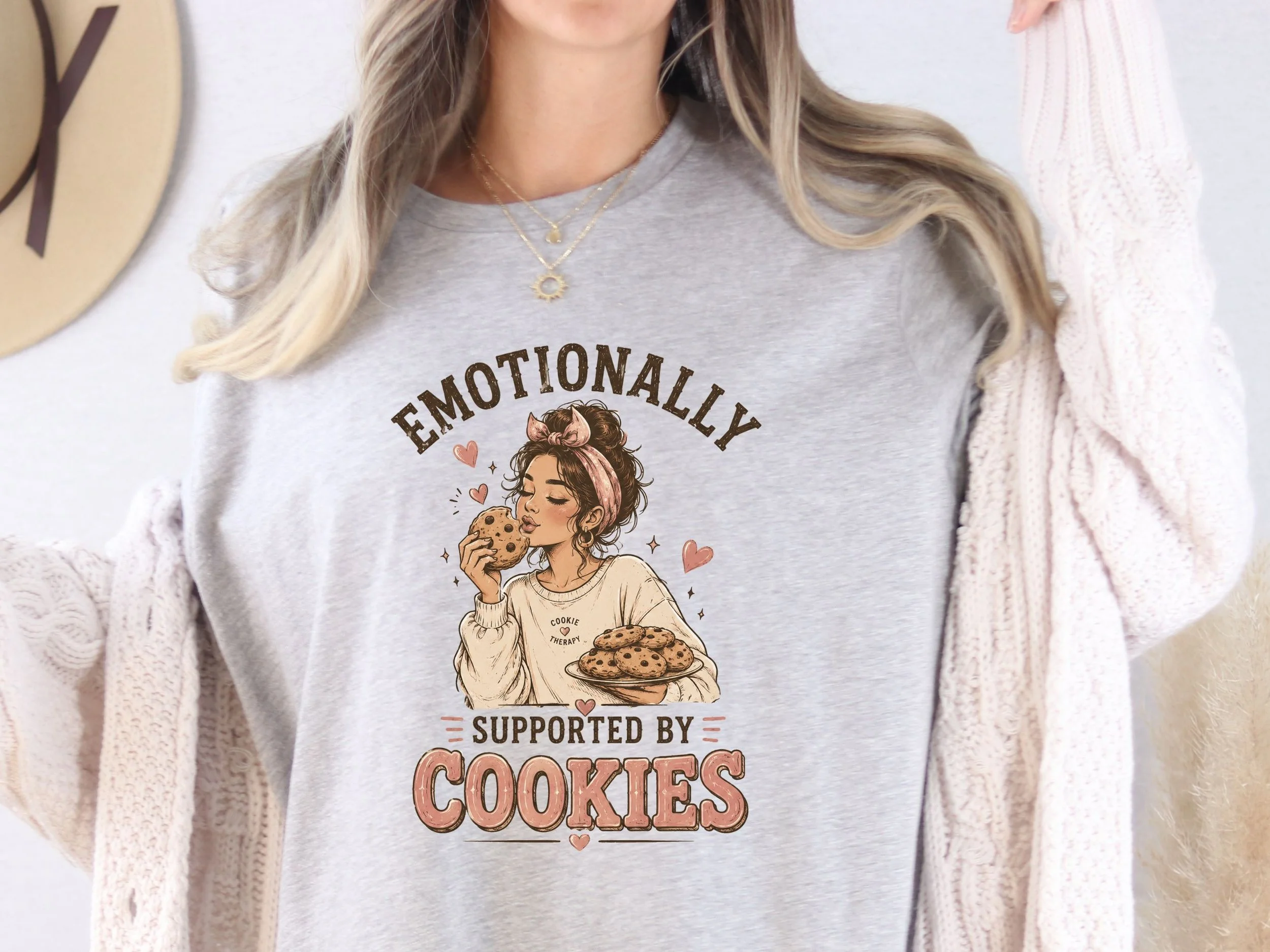 "Emotionally Supported by Cookies" Graphic Tee