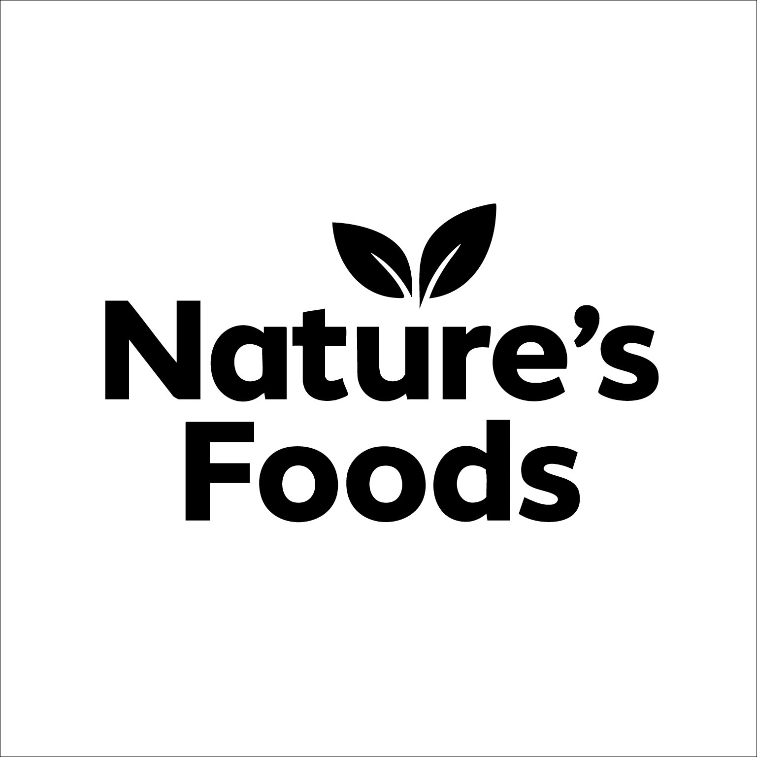 Black and white logo for Nature's Foods with the text in a curved arrangement.