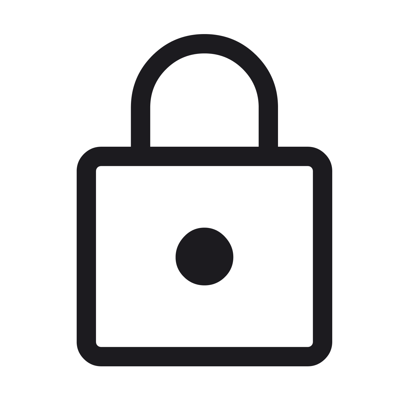 Black and white illustration of a padlock