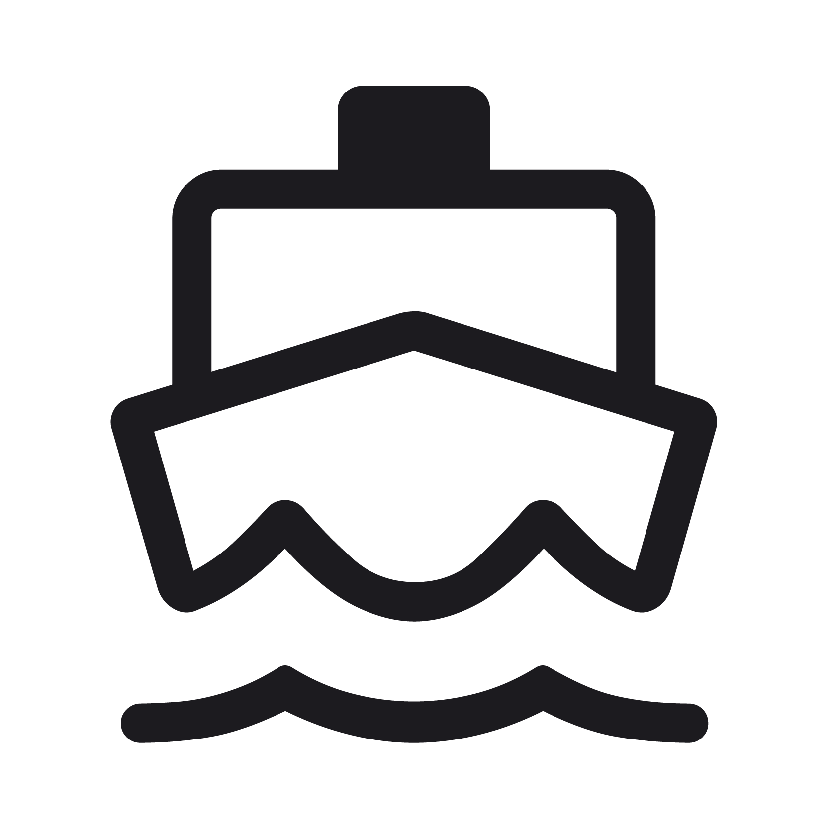 Outline of a scuba diving mask with snorkel.