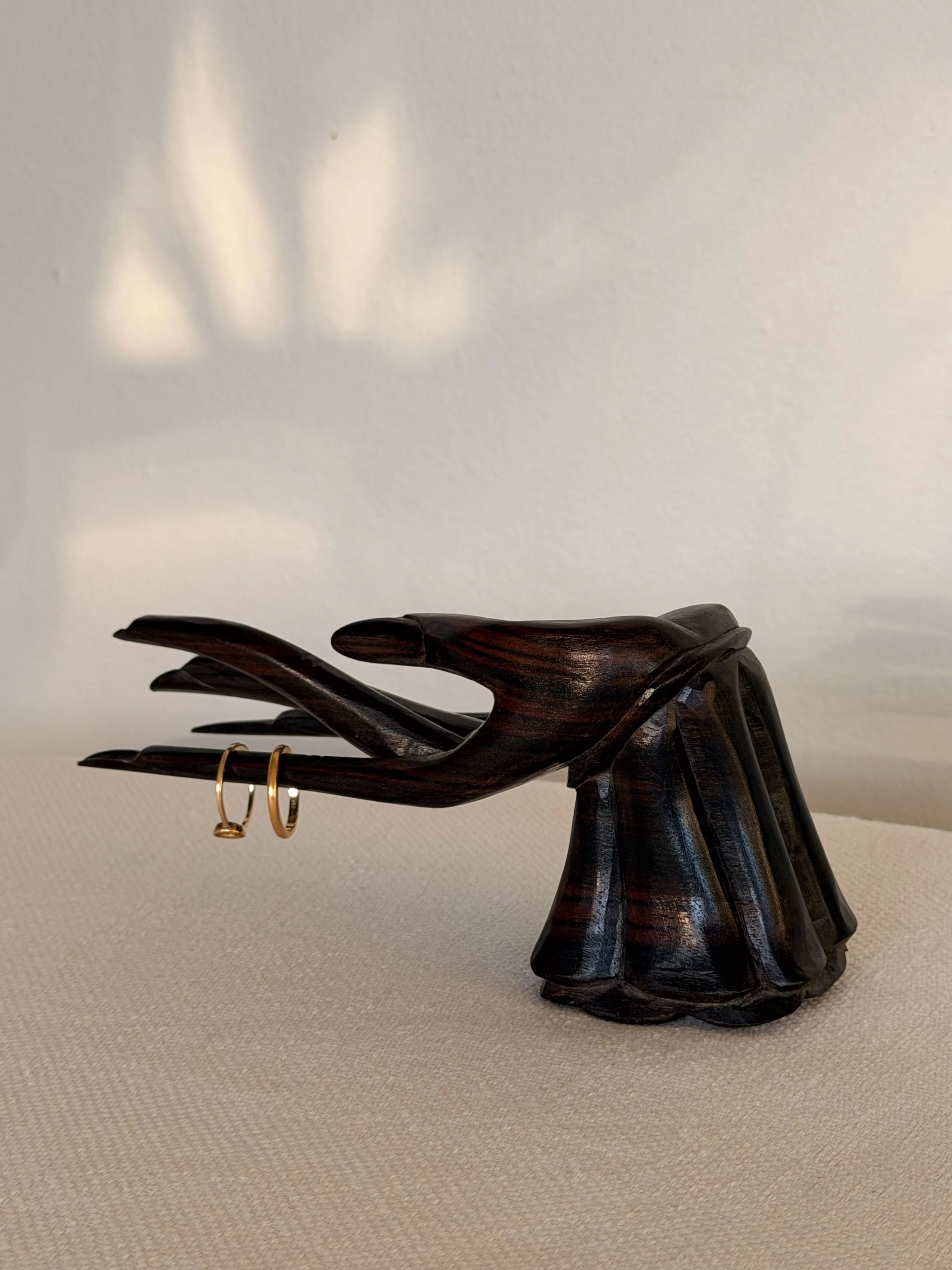Hand Carved Wood Hand Statue