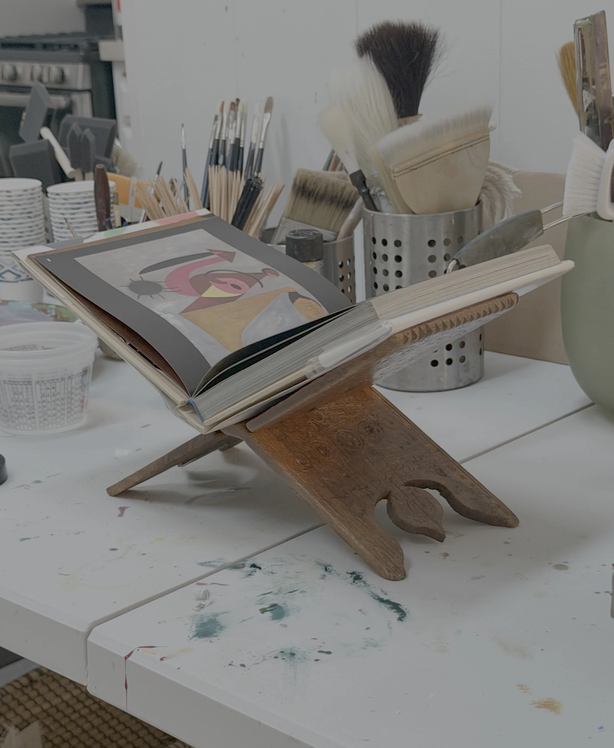 Hand-Carved Wood Book Stand