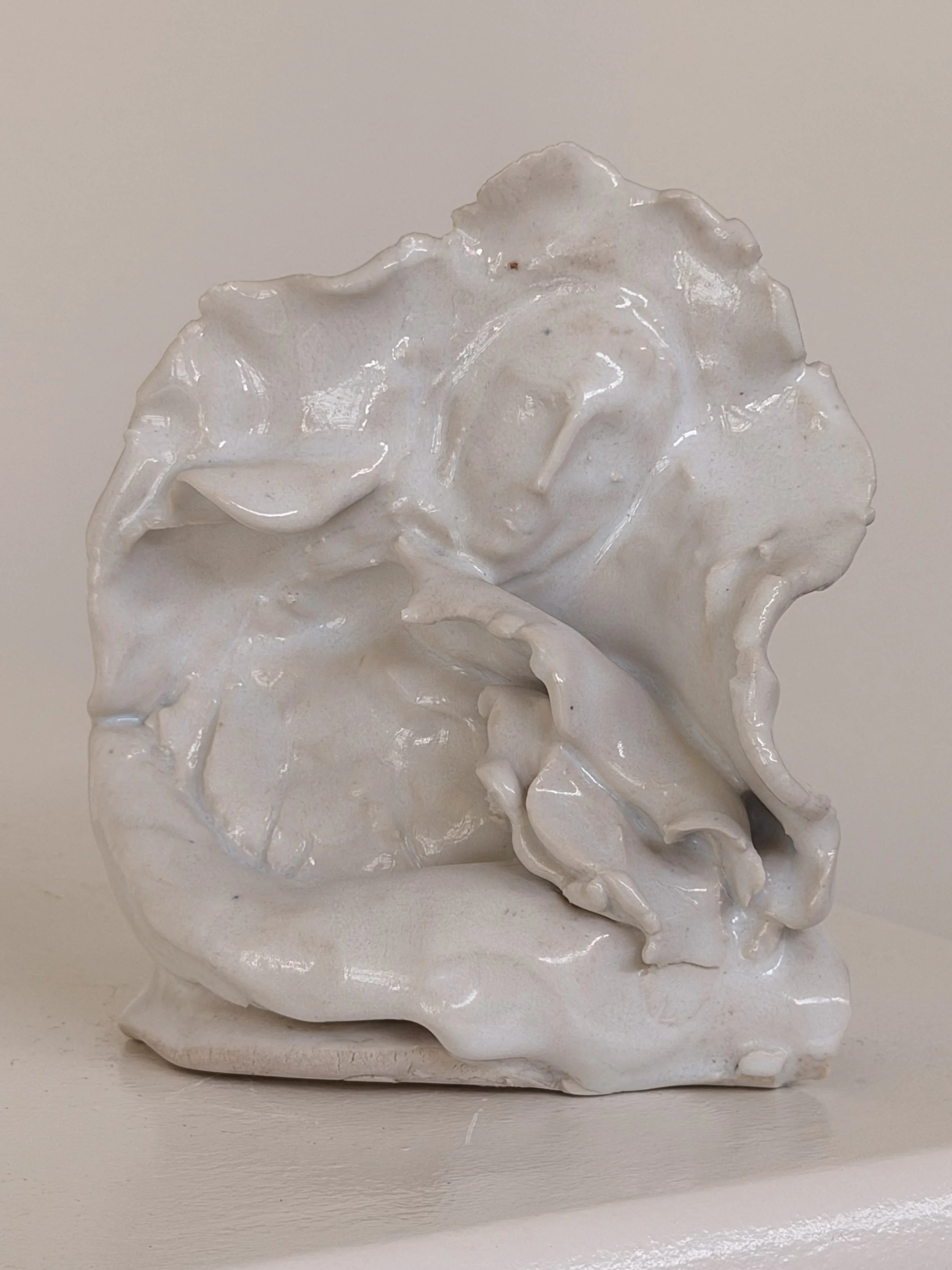 Woman as Ocean Wave, Mid-Century Modern Surrealist Glazed Ceramic Studio Sculpture