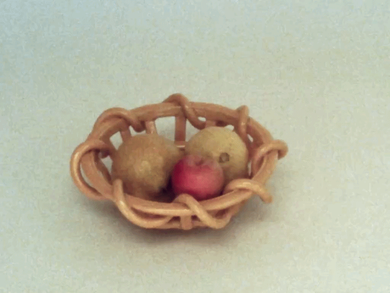 Handmade Woven Ceramic Bowl, Signed