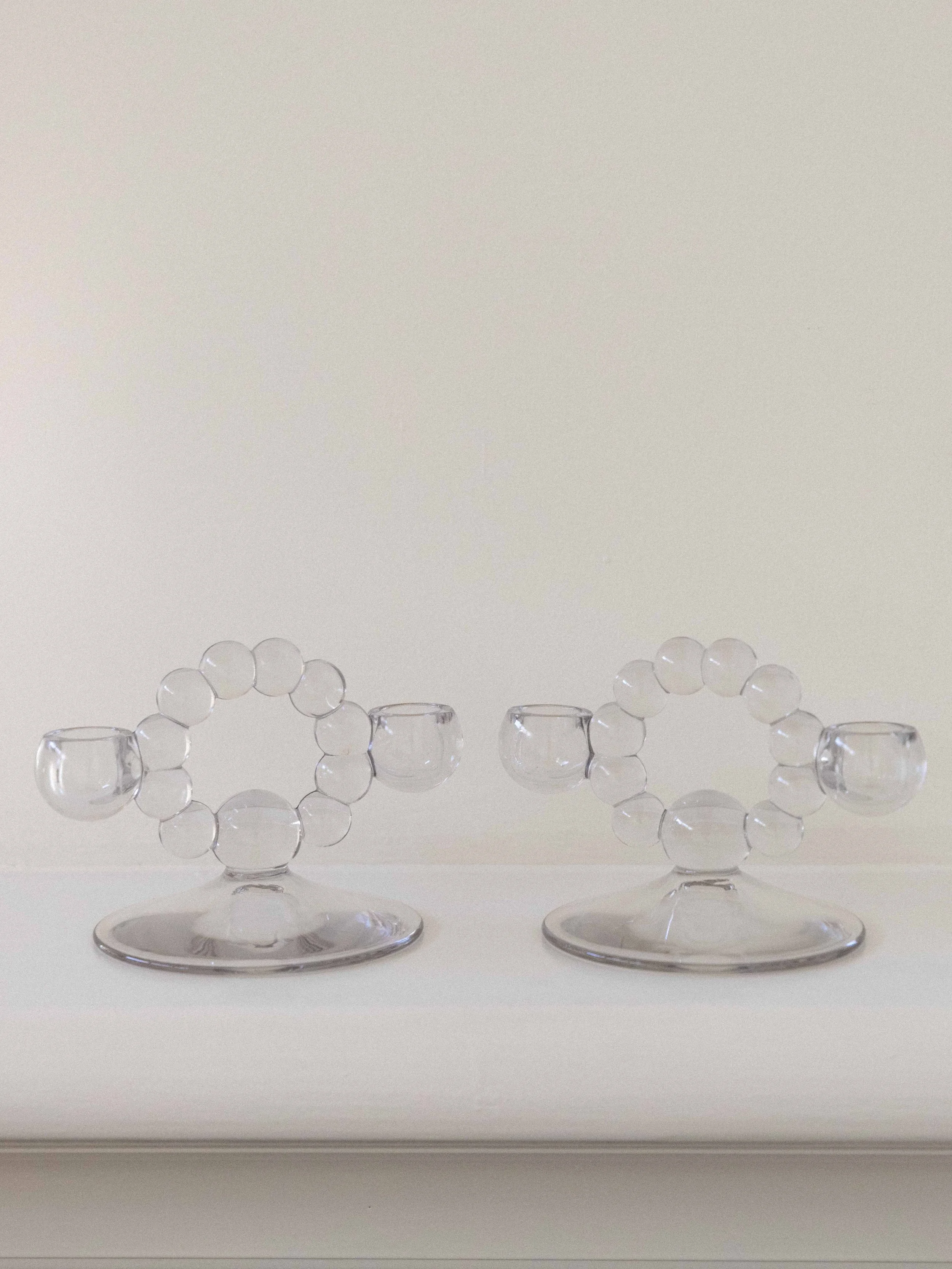 Vintage Glass Bead Candle Holders (Set of 2)
