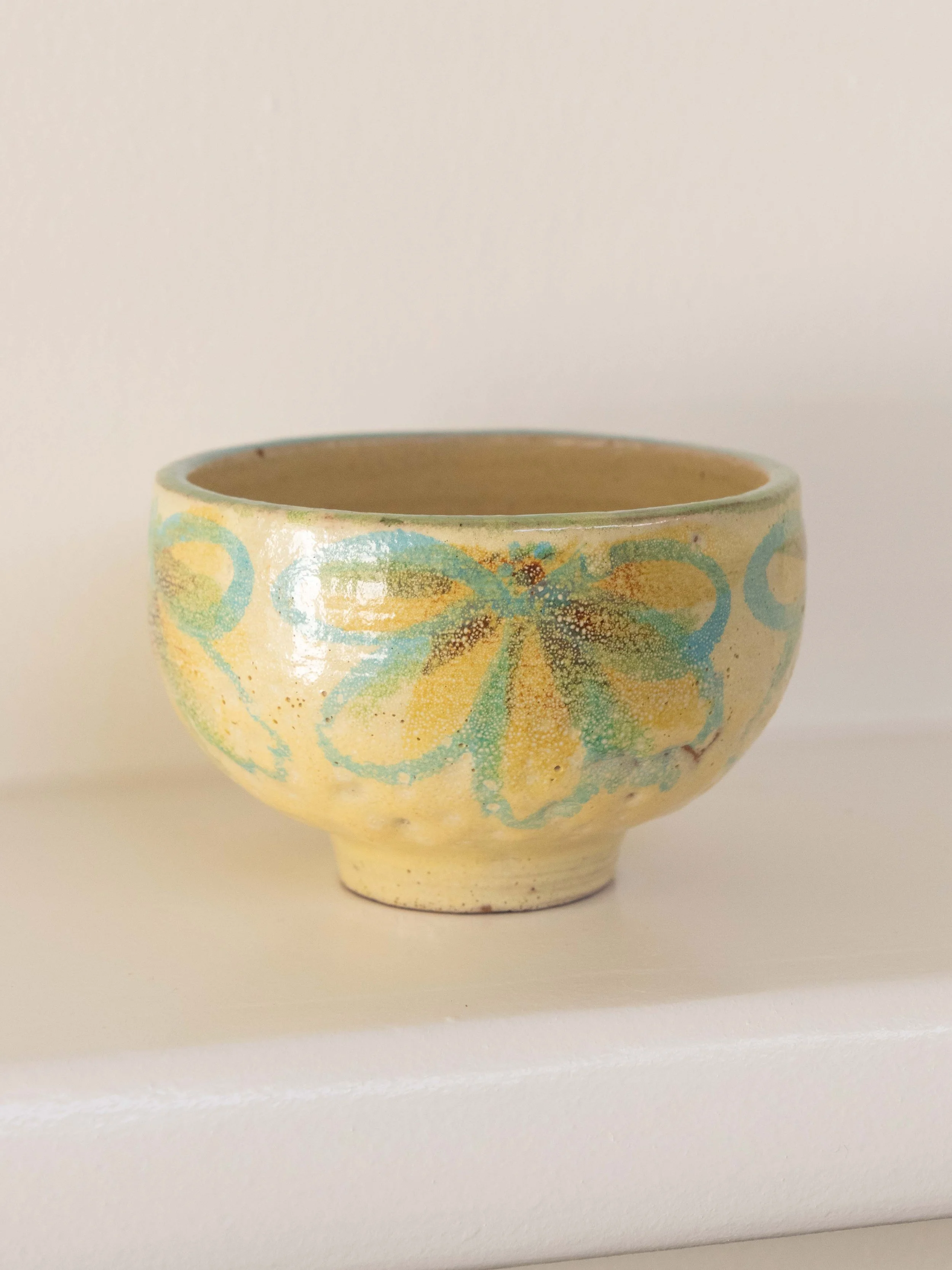 Hand Painted Ceramic Flower Bowl