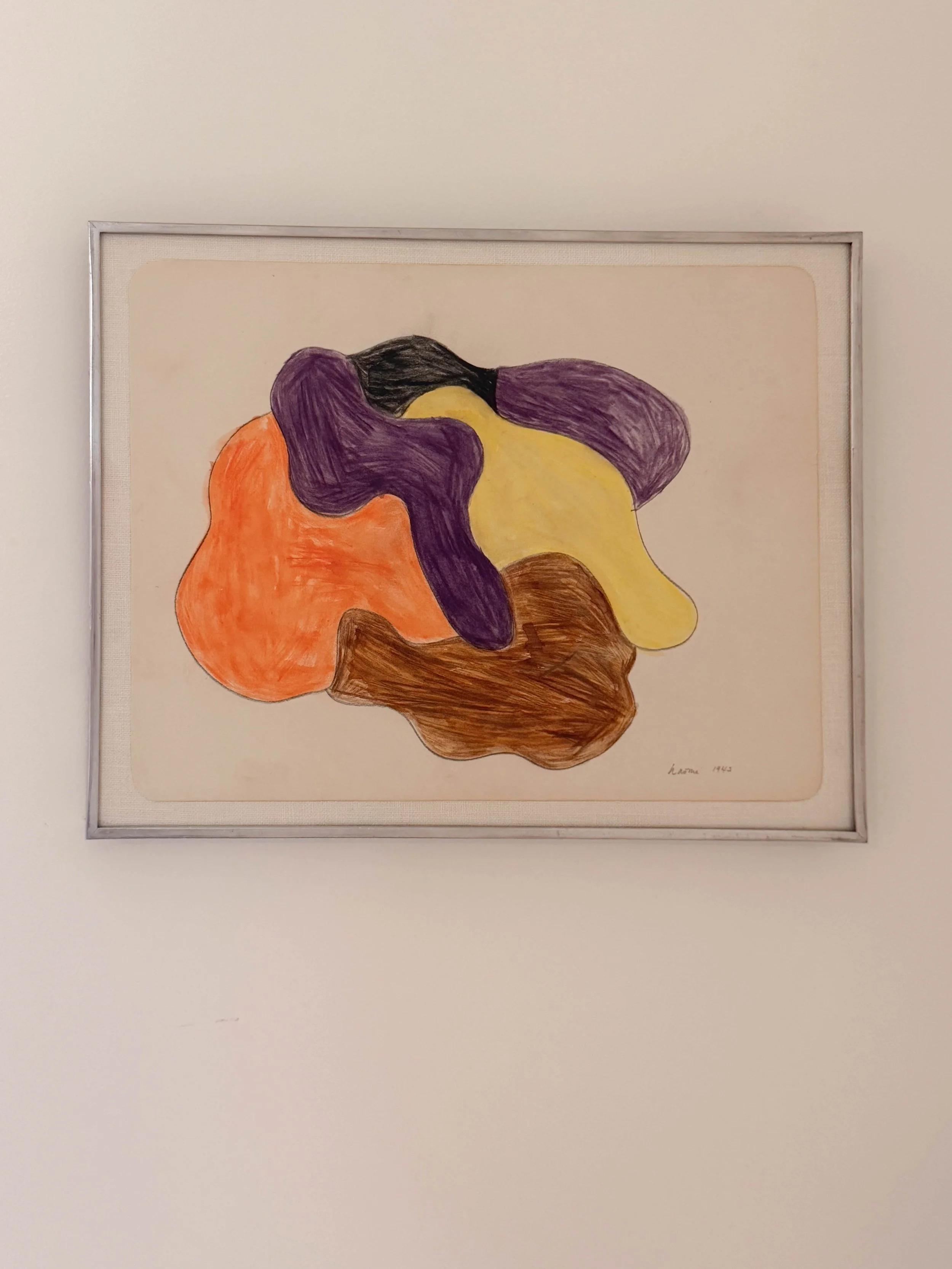 1943 Abstract Crayon Drawing by Naomi Caryl Hirshhorn