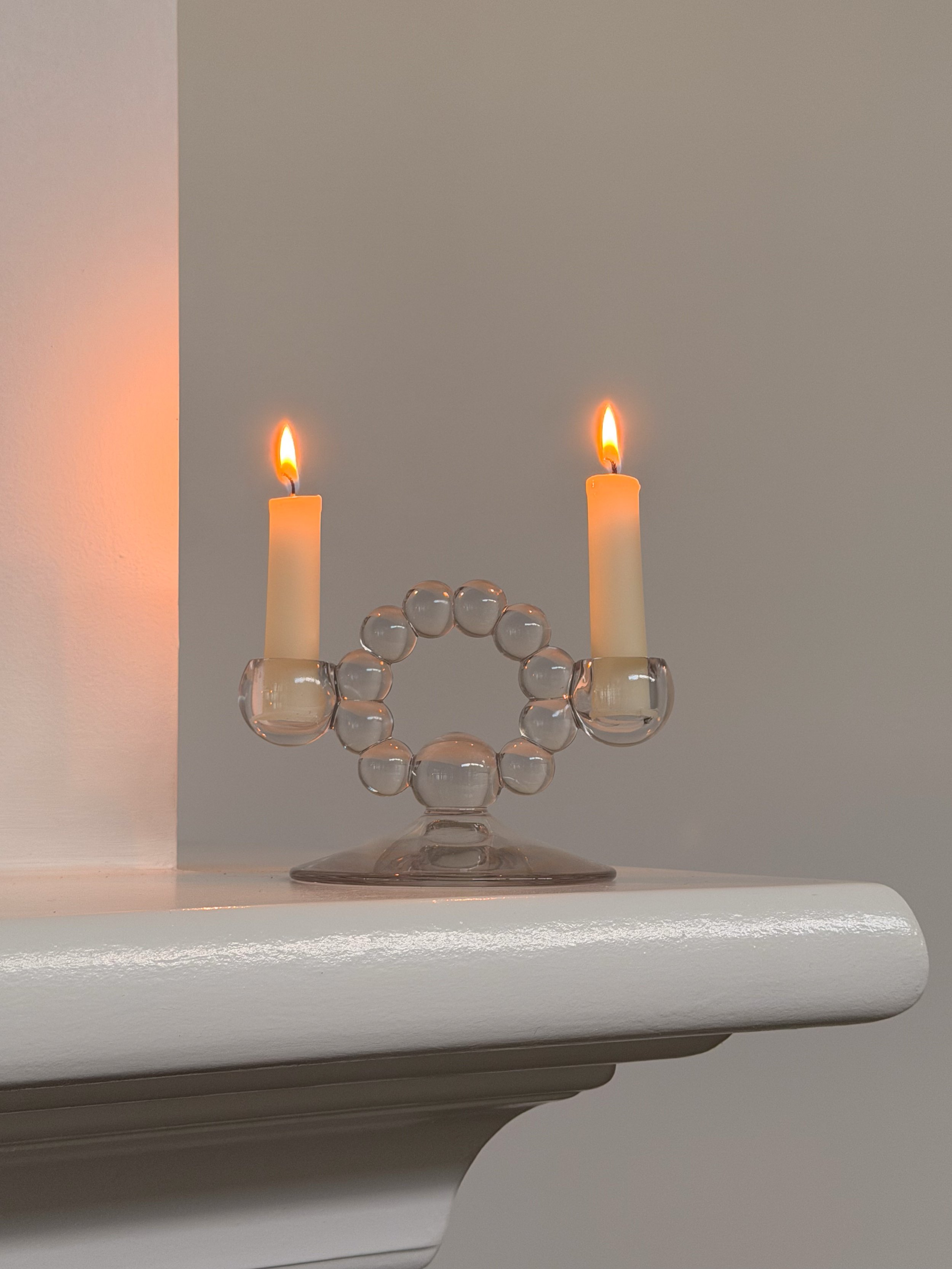 50s Double Light Glass Bead Candelabras (Set of 2)
