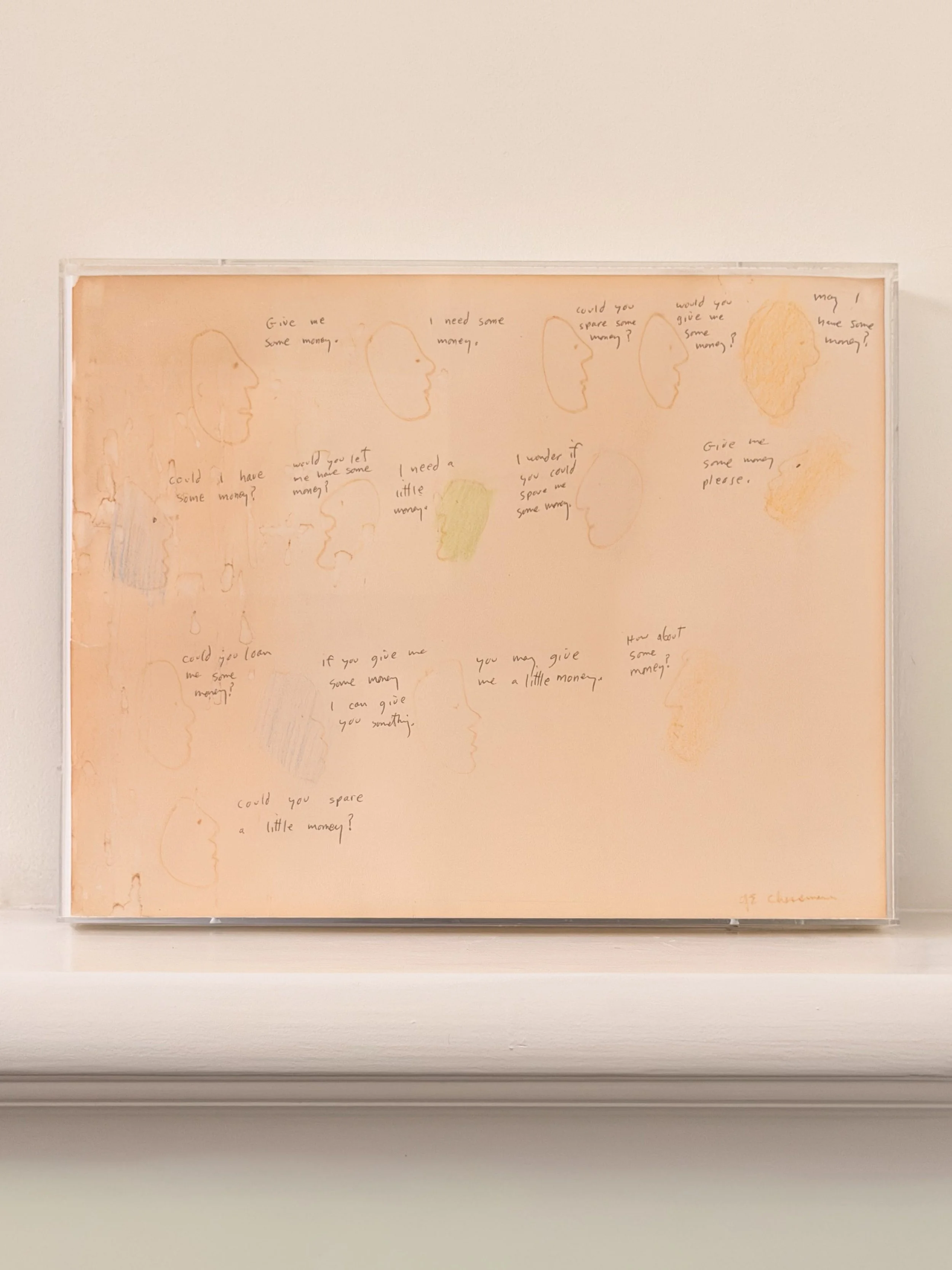 "I need some money" Untitled Ink on Paper by Gordon Chessmar from the LACMA Art Rental Gallery, 1970