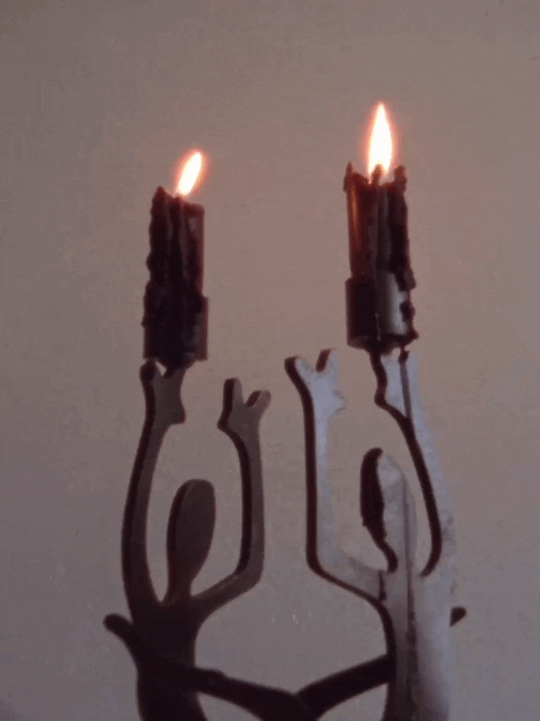 Wrought Iron Modern Dancers Candle Holder