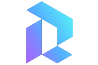 A three-dimensional geometric shape with blue and purple surfaces.