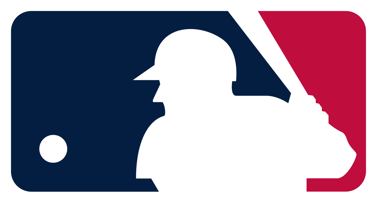 A stylized logo with a silhouette of a baseball player in a batting stance, with a baseball approaching. The logo features the colors navy blue, red, and white, and resembles a professional sports league logo.