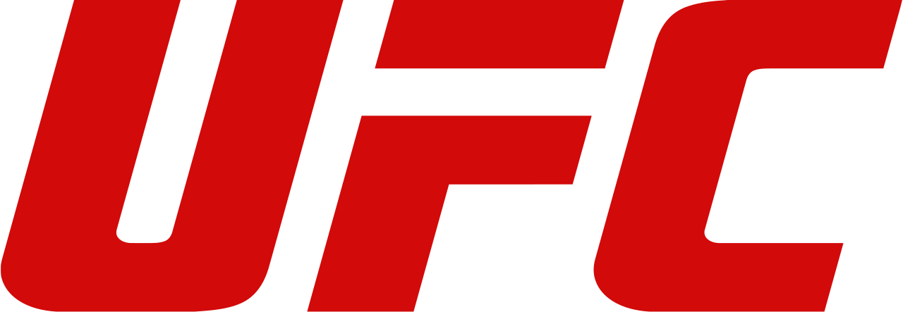 Close-up of the UFC logo in red and black text.