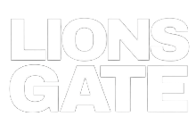 Lionsgate logo in bold white letters on a black background.