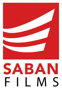 Saban logo with red background and white stylized stripes above the word 'SABAN' in red capital letters.