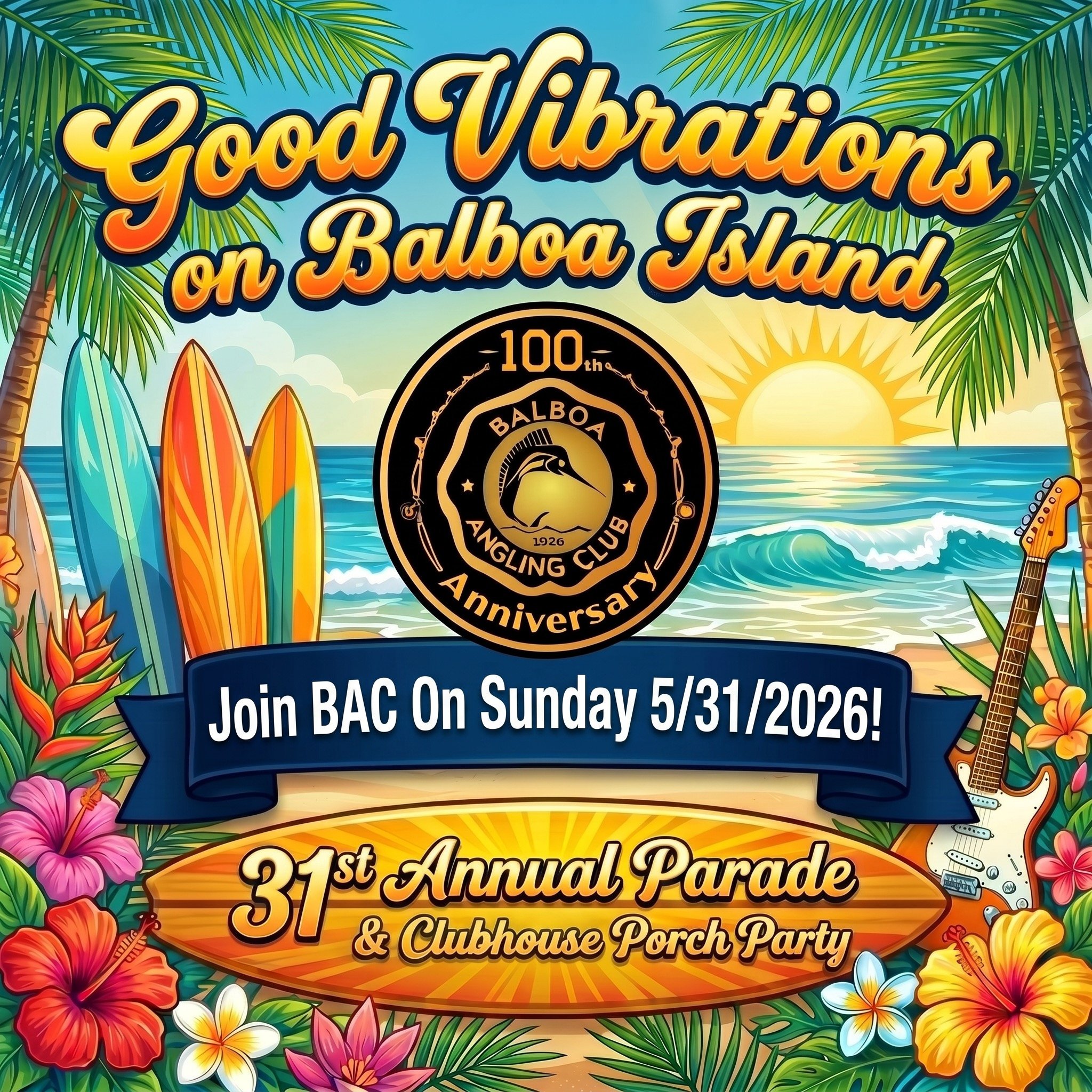 Join your fellow BAC Members and walk the Annual Balboa Island Parade this Sunday! We will have a float with a life size Bluefin Tuna that happens to be filled with candy, toys, etc. Meet at the clubhouse after for a potluck and while you're there, h