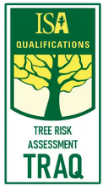 Tree risk assessment TRAQ logo with a green and yellow tree graphic