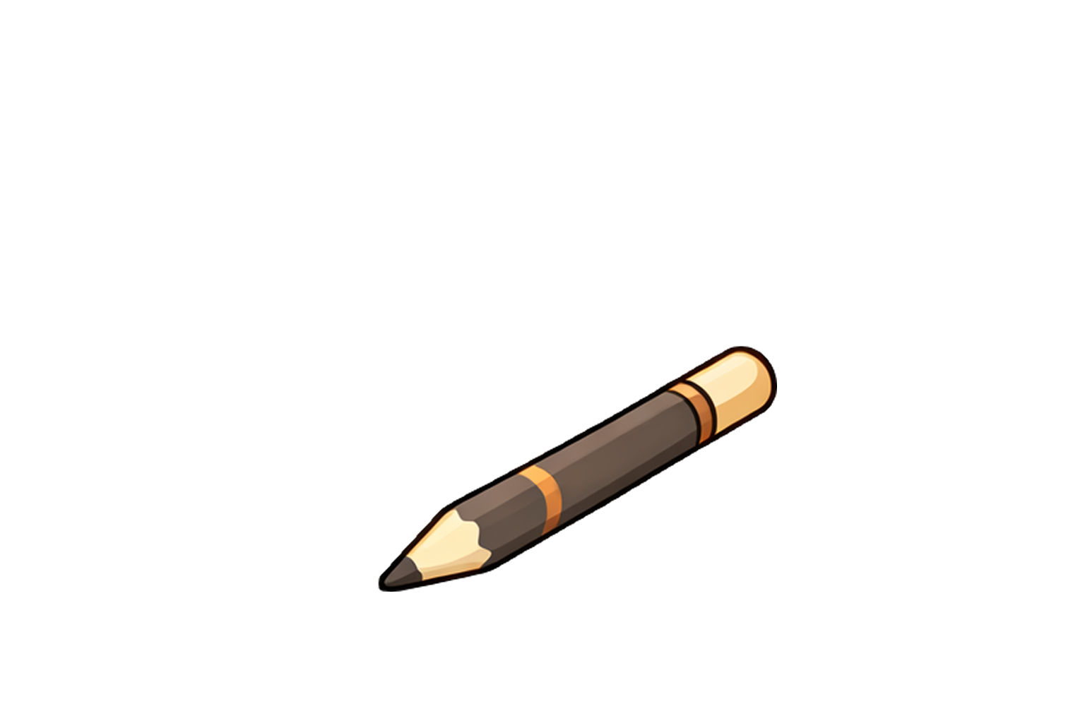 Illustration of a black pencil with beige eraser drawing a blue line.