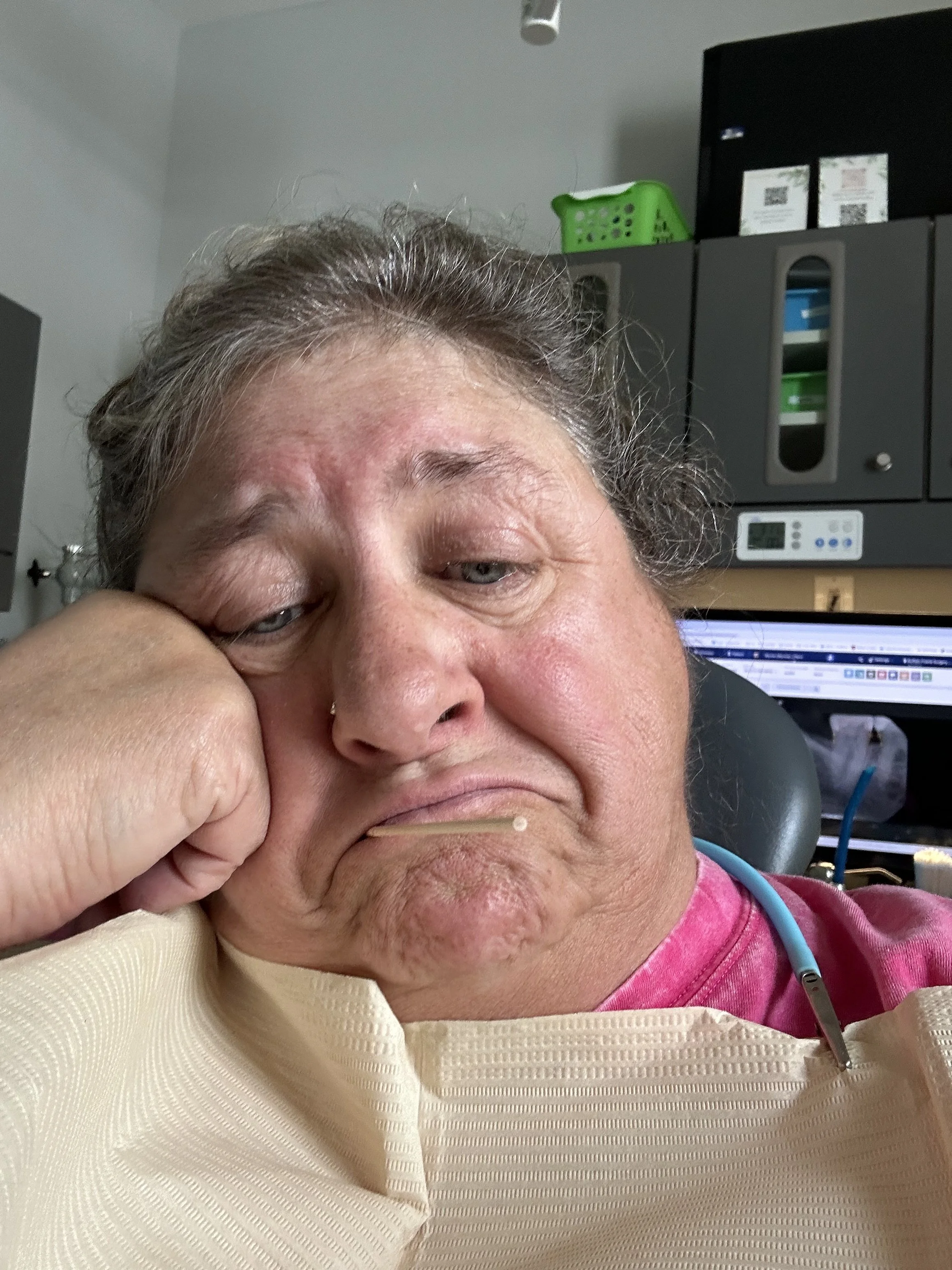 Wynne Penn waits to visit the dentist before her trip.