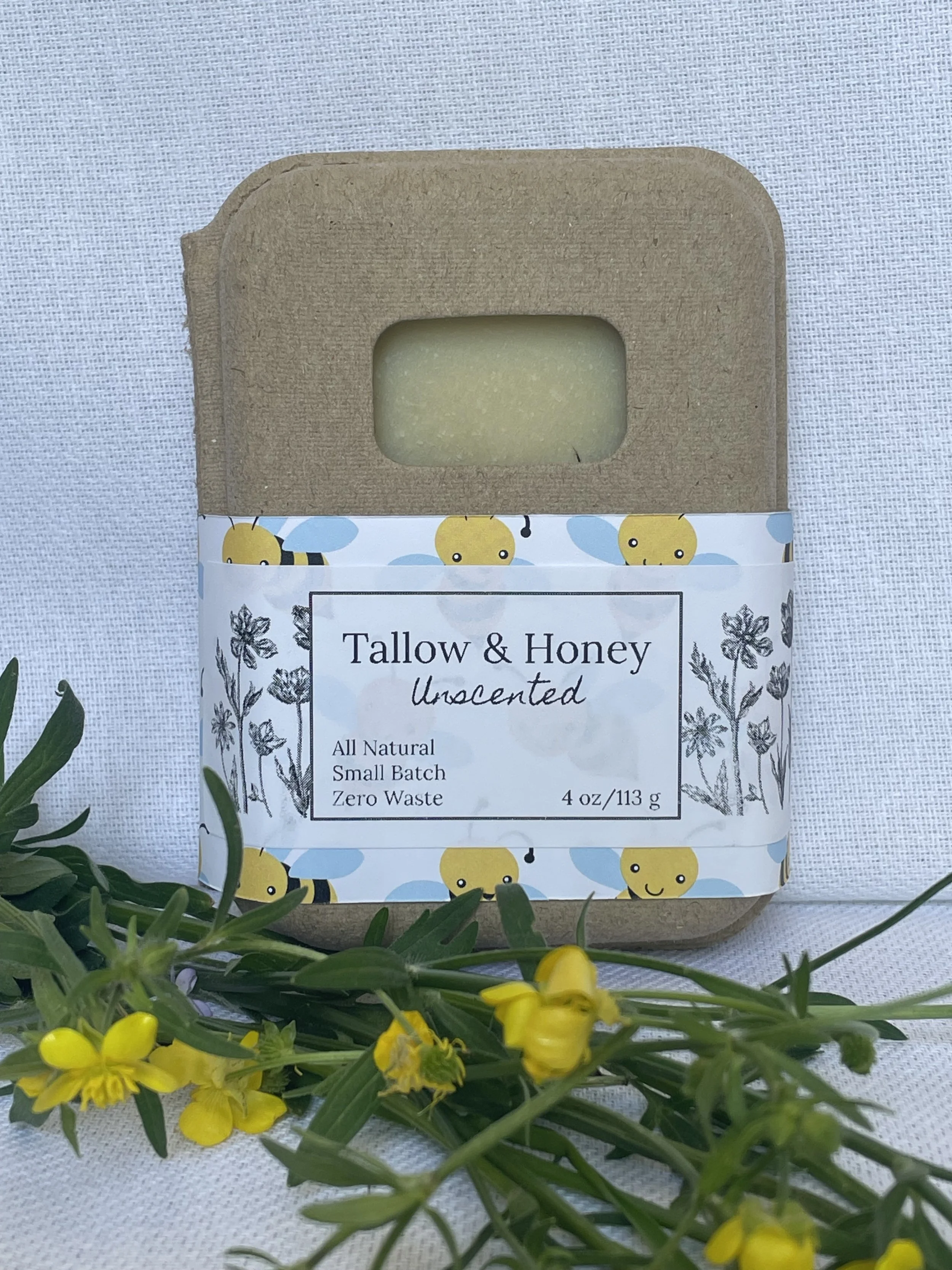 Tallow & Raw Honey Soap - Holland Finley Farms