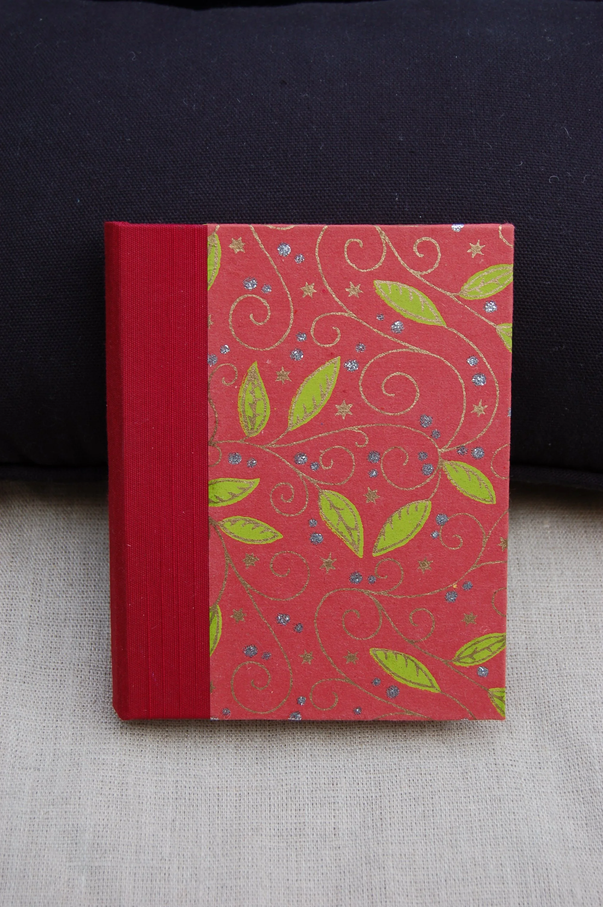 Pocket Journal - Writing - Red and Metallic Leaves