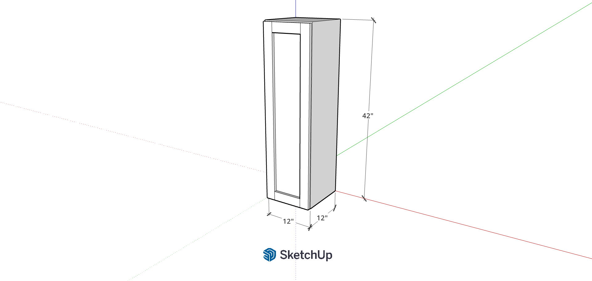 12"W 42" Tall Frameless Shaker Upper CH