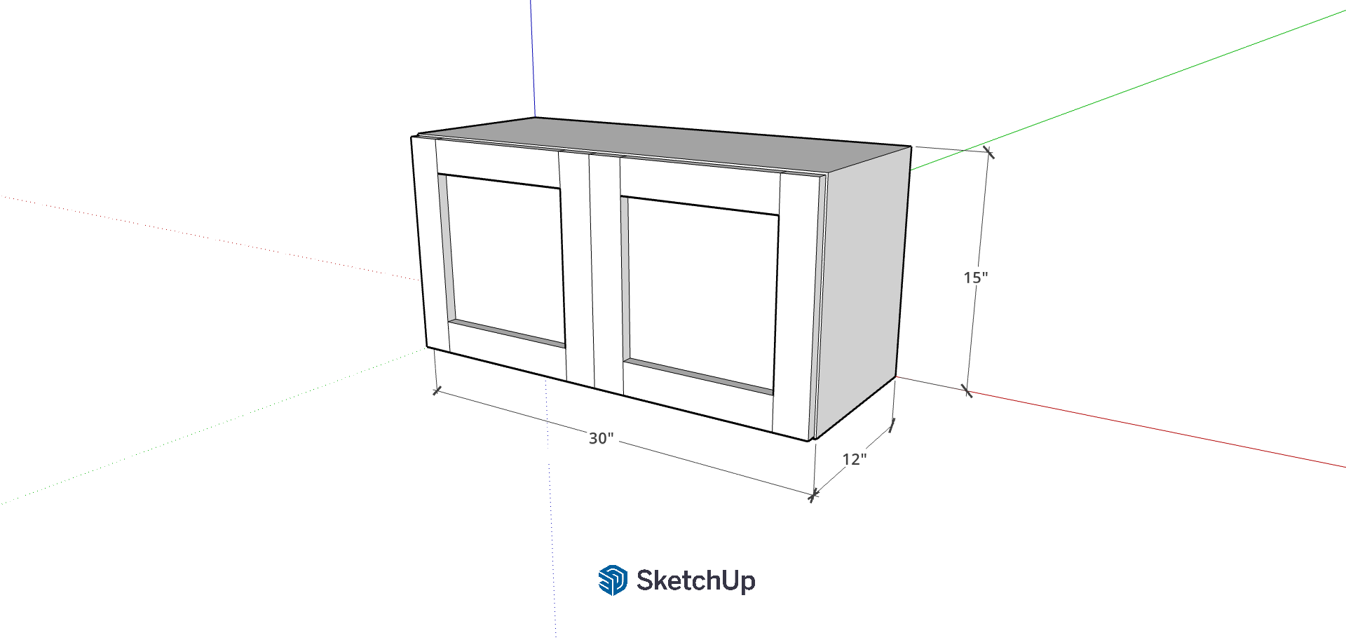 30"W 15" Tall Frameless Shaker Upper CH
