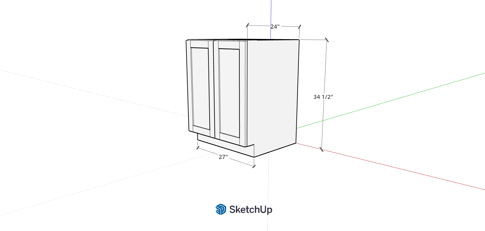 27" Lower Frameless Shaker Full Door's CH