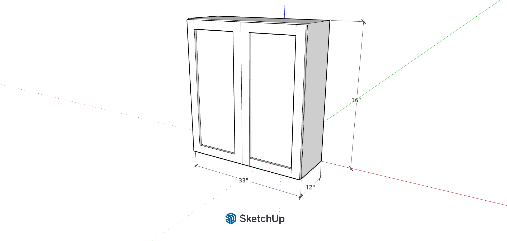33"W 36" Tall Frameless Shaker Upper CH