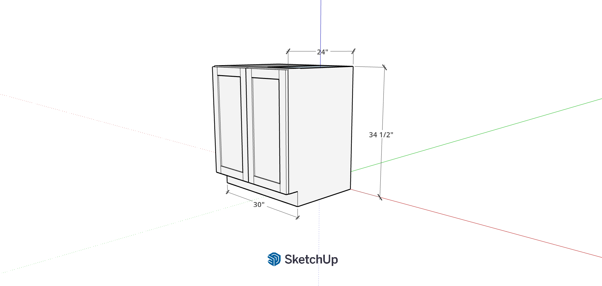 30" Lower Frameless Shaker Full Door's CH