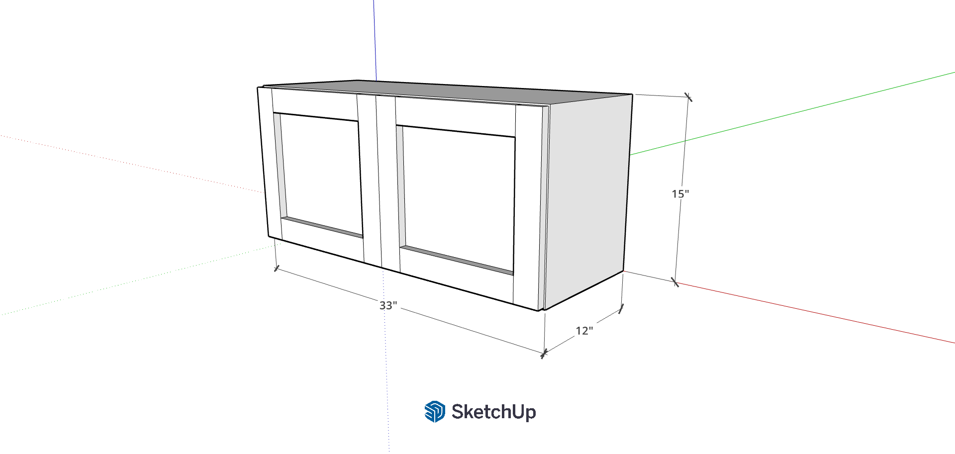 33"W 15" Tall Frameless Shaker Upper CH