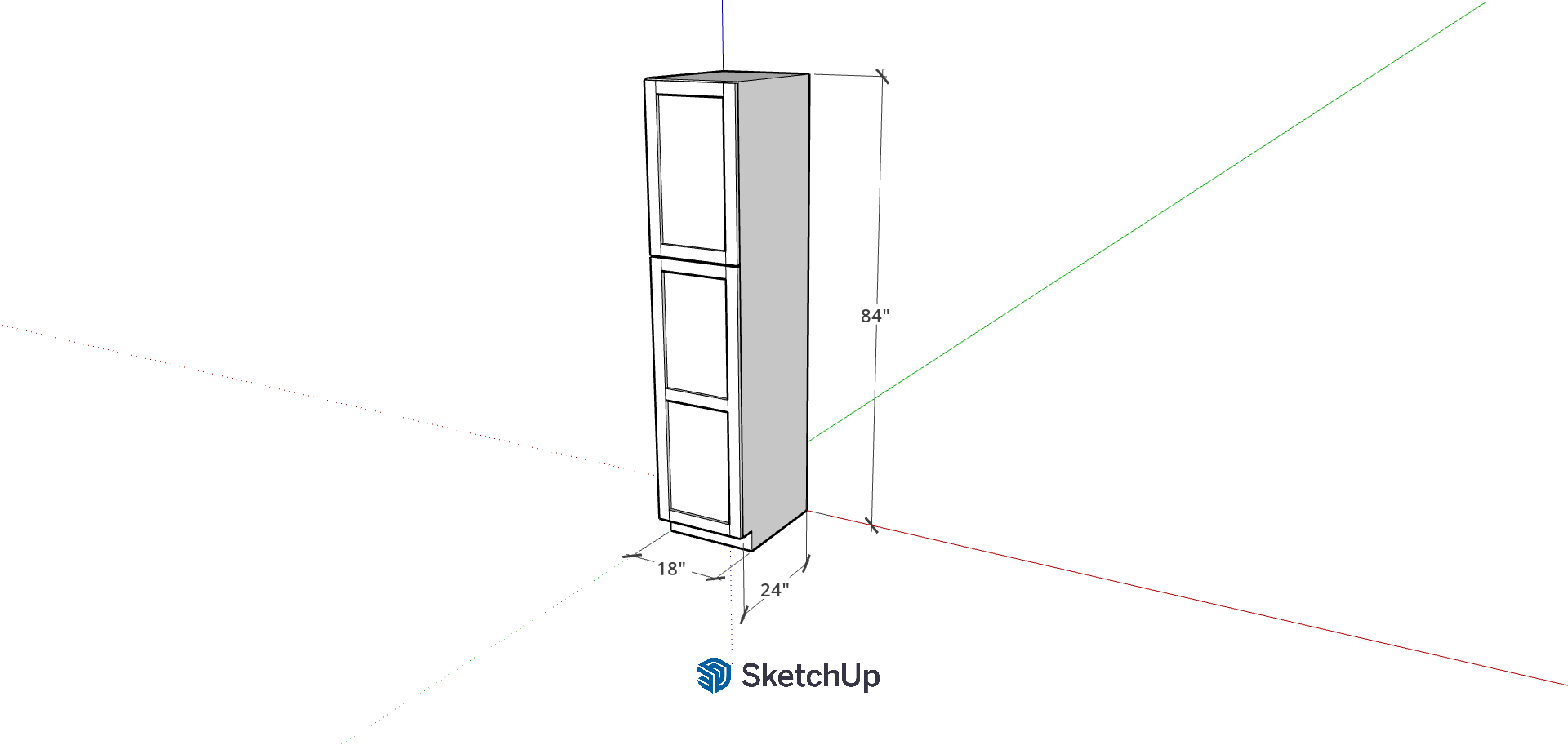 18" W 84" Tall Frameless Shaker Pantry CH