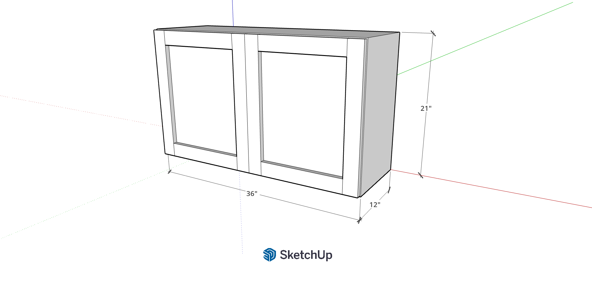 36"W 21" Tall Frameless Shaker Upper CH