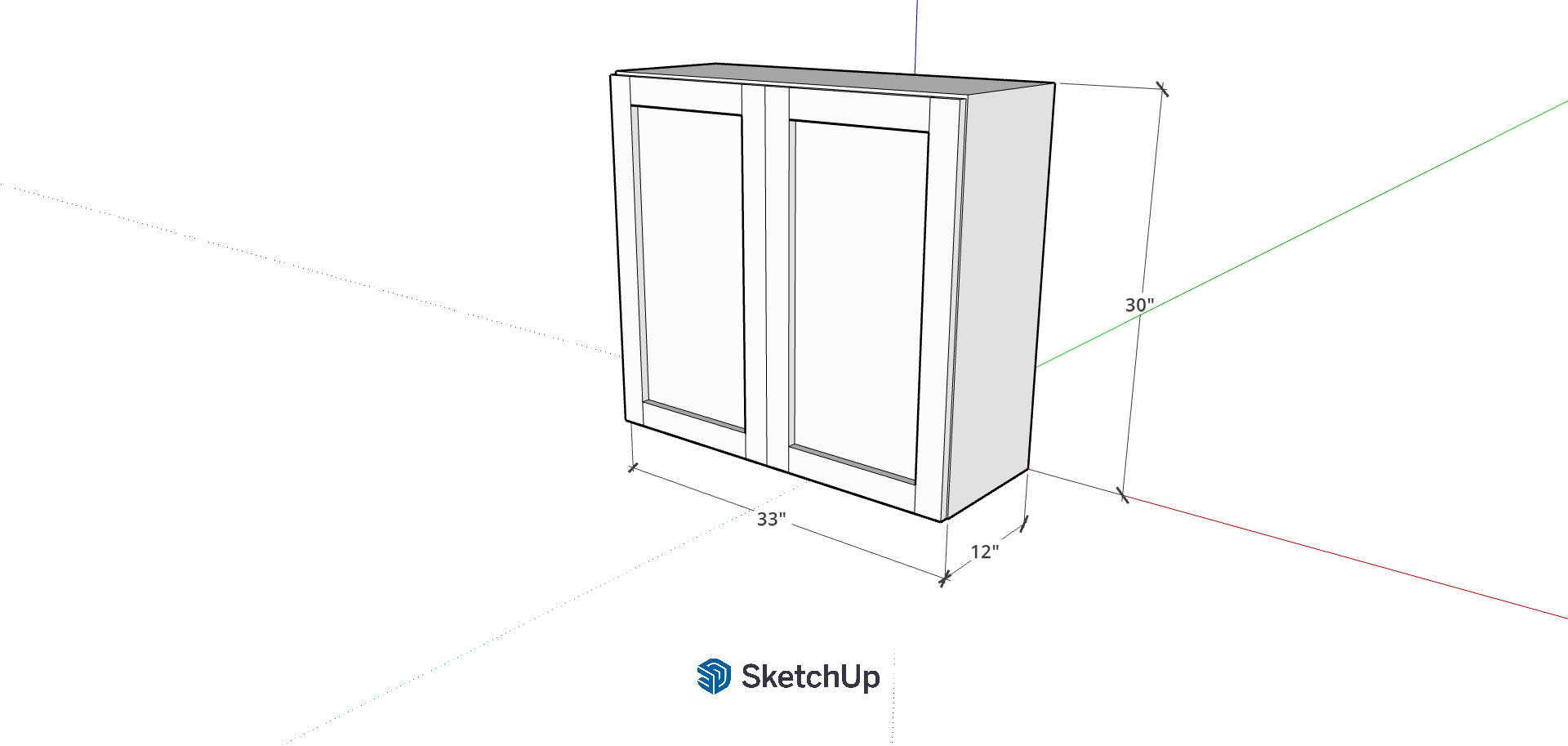 33"W 30" Tall Frameless Shaker Upper CH
