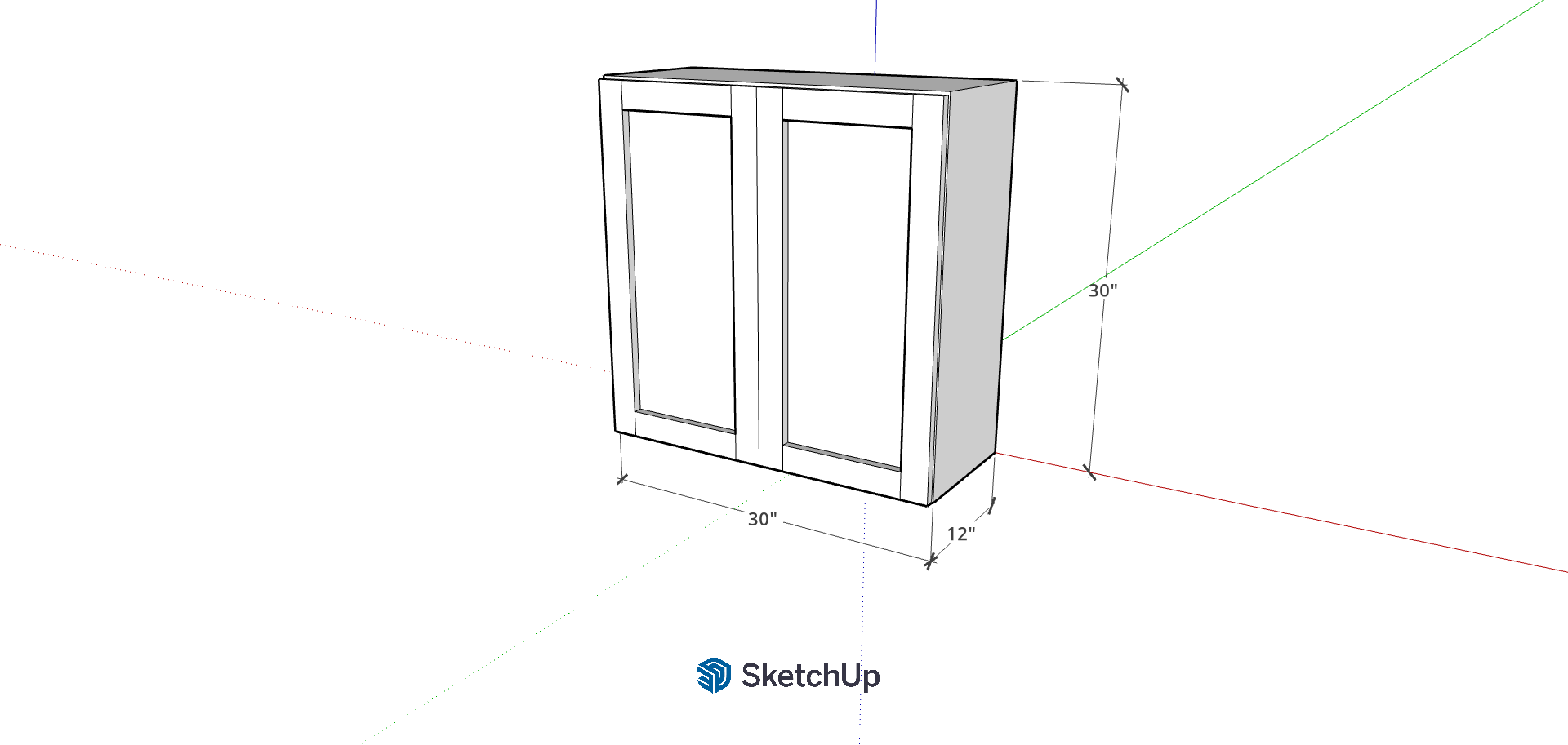 30"W 30" Tall Frameless Shaker Upper CH