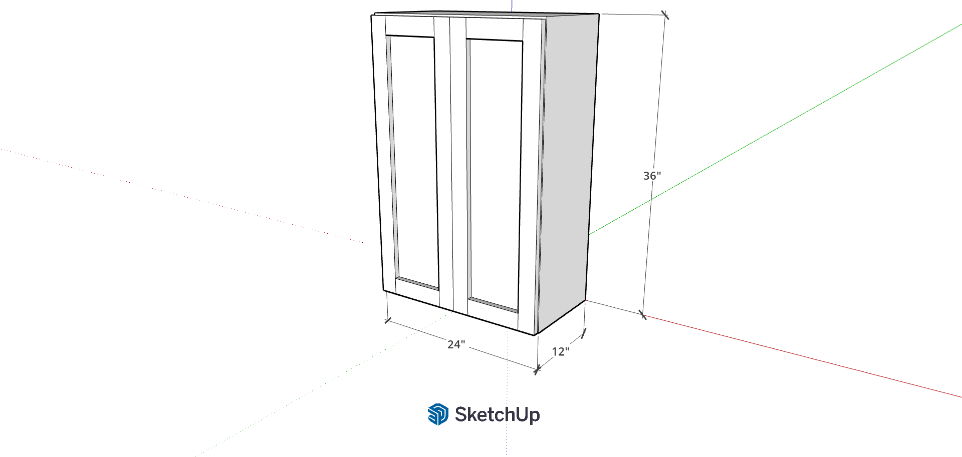 24"W 36" Tall Frameless Shaker Upper CH