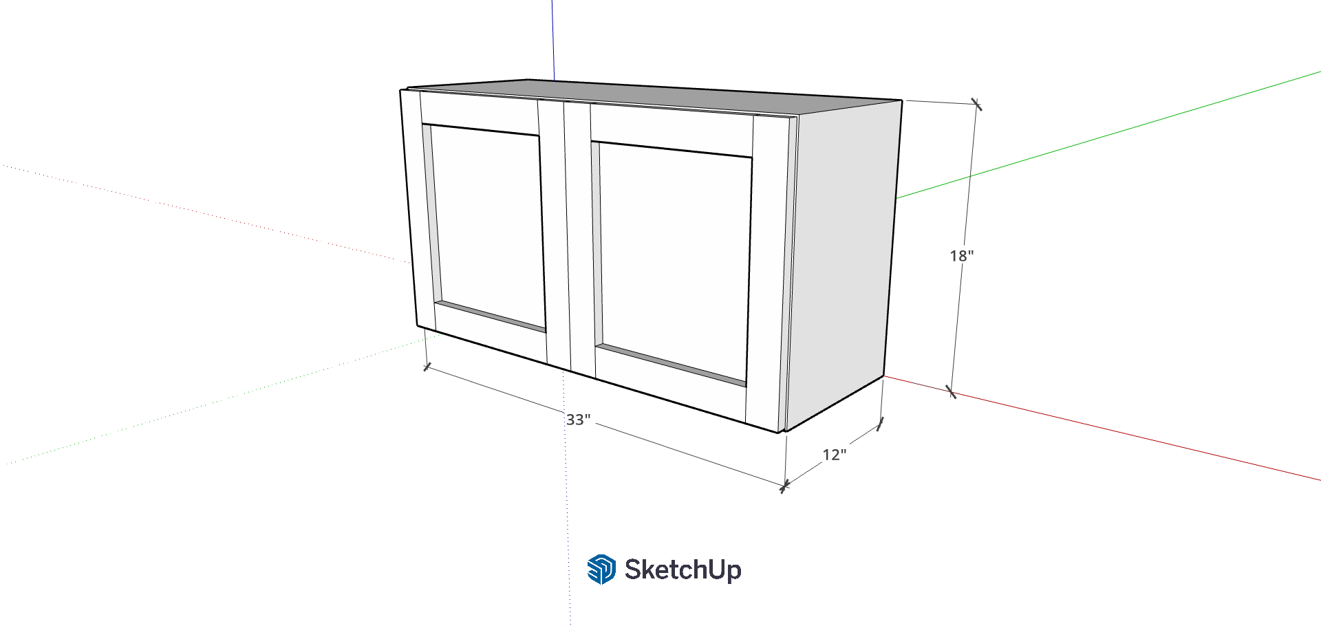 33"W 18" Tall Frameless Shaker Upper CH