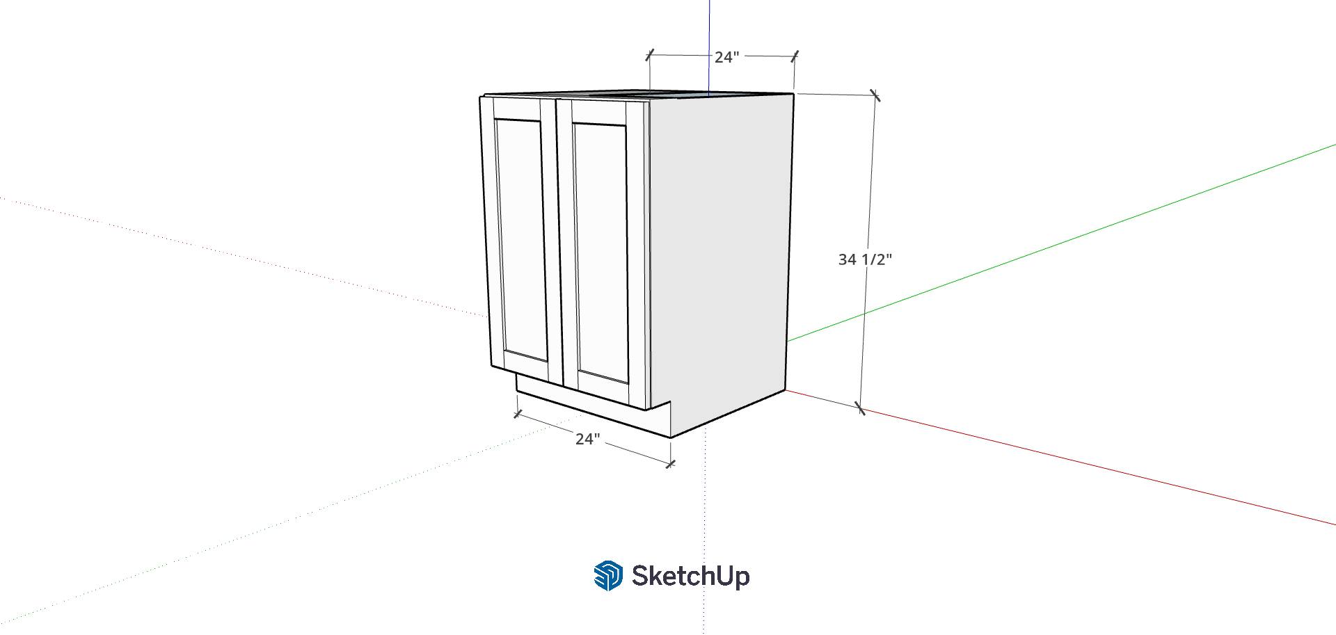 24" Lower Frameless Shaker Full Door's CH